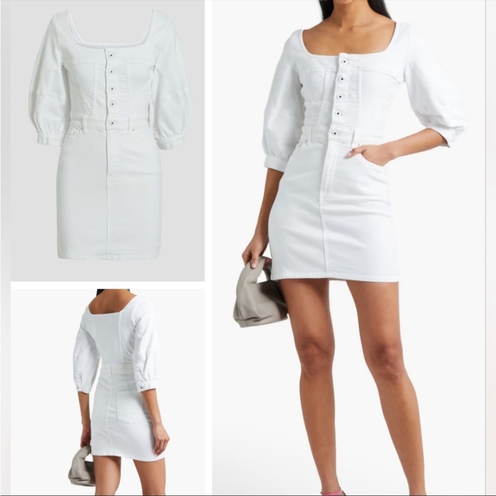 NWT Jonathan Simkhai Standard Poppy Puff-Sleeve Dress Size 0 generous fit